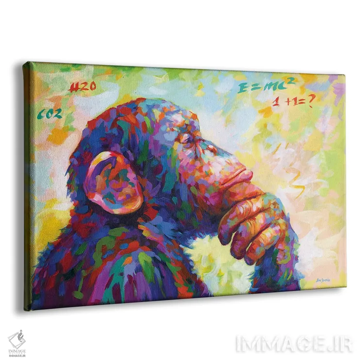 تابلو میمون متفکر اثر لئون دوونیس - نمای پرسپکتیو محصول