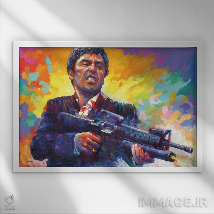 تابلو صورت زخمی (فیلم/کاراکتر) اثر لئون دوونیس - نمای قابدار سفید