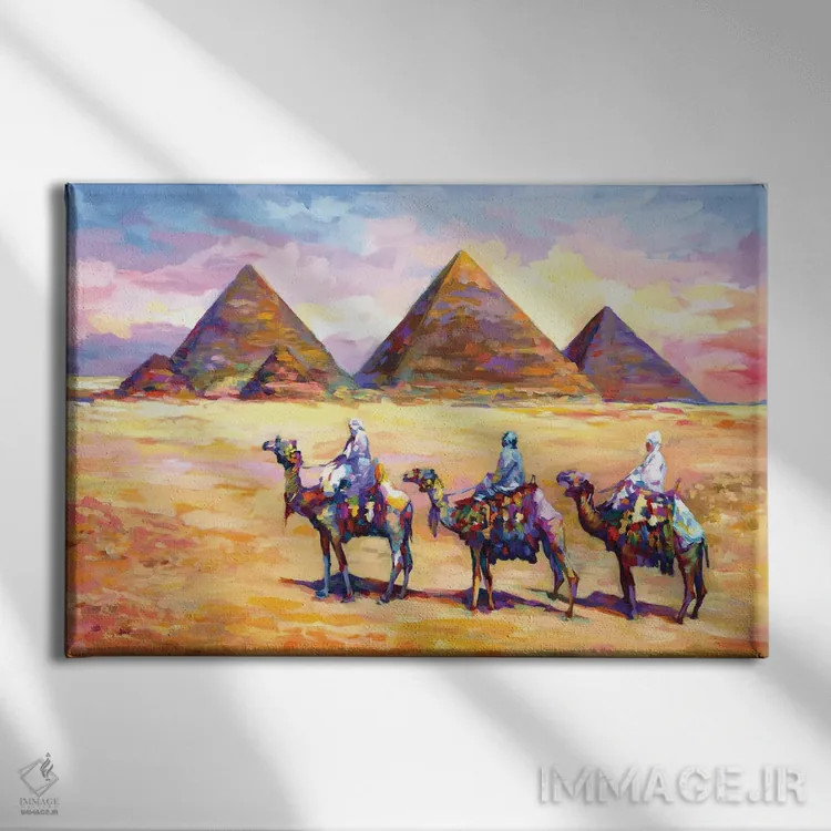 تابلو اهرام جیزه، مصر اثر لئون دوونیس - نمای روبهرو روی دیوار