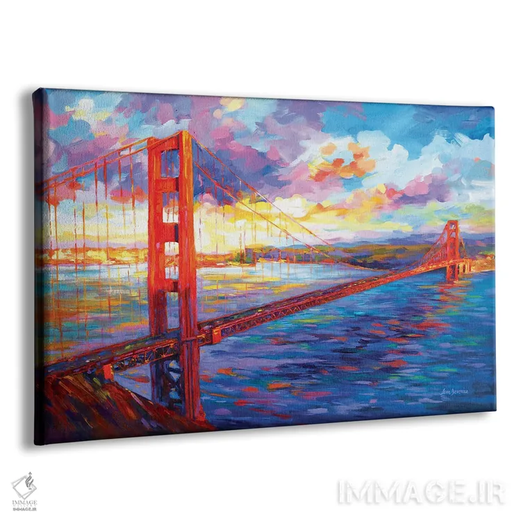 تابلو California,پل گلدن گیت در سان فرانسیسکو، کالیفرنیا اثر لئون دوونیس - نمای پرسپکتیو محصول