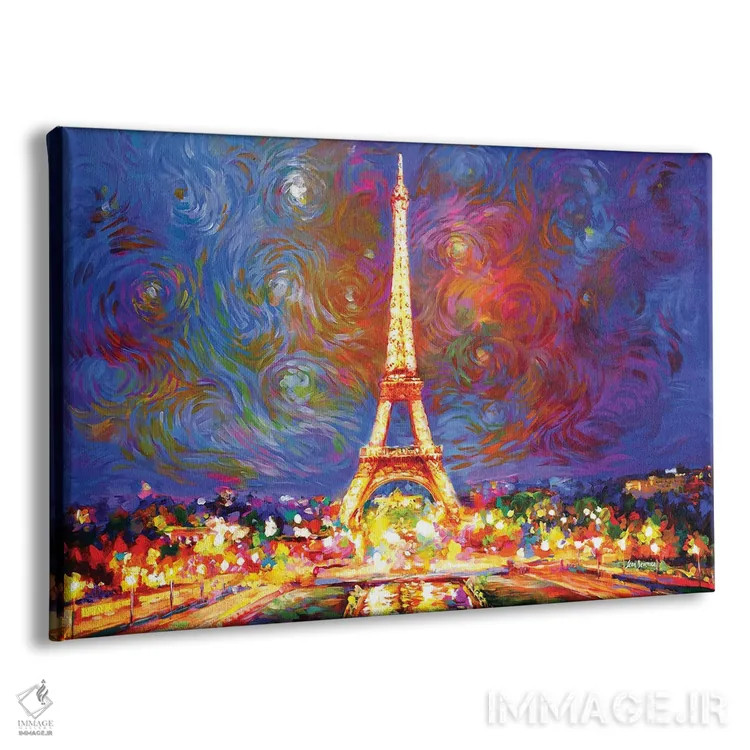 تابلو برج ایفل در شب اثر لئون دوونیس - نمای پرسپکتیو محصول