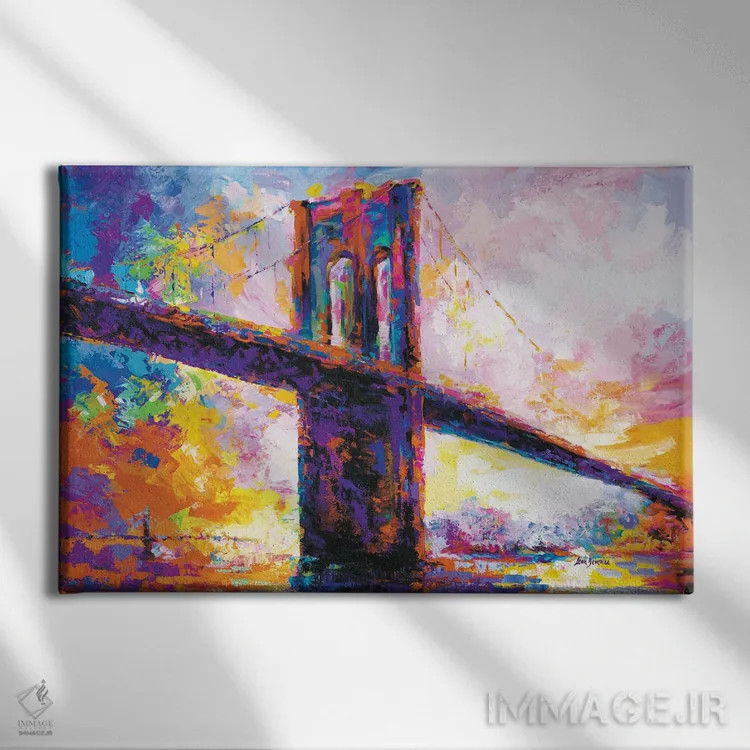 تابلو New York City,پل بروکلین، نیویورک اثر لئون دوونیس - نمای روبهرو روی دیوار