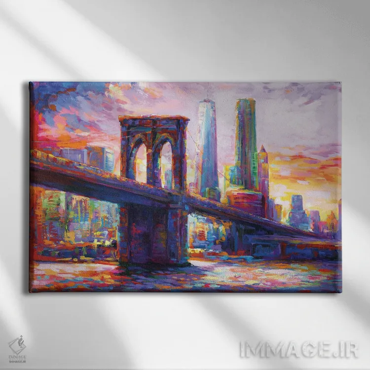 تابلو New York City II,پل بروکلین، نیویورک ۲ اثر لئون دوونیس - نمای روبهرو روی دیوار