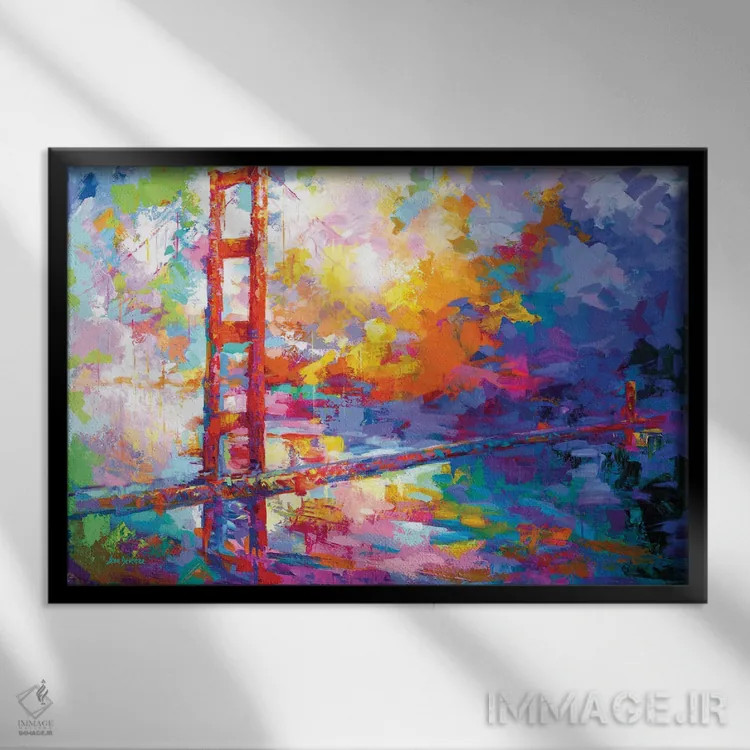 تابلو San Francisco, California II,پل گلدن گیت، سان فرانسیسکو، کالیفرنیا ۲ اثر لئون دوونیس - نمای قابدار مشکی