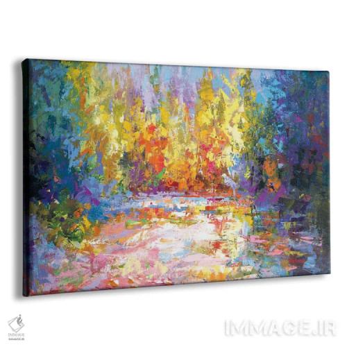 تابلو منظره پاییزی انتزاعی اثر لئون دوونیس - نمای پرسپکتیو محصول