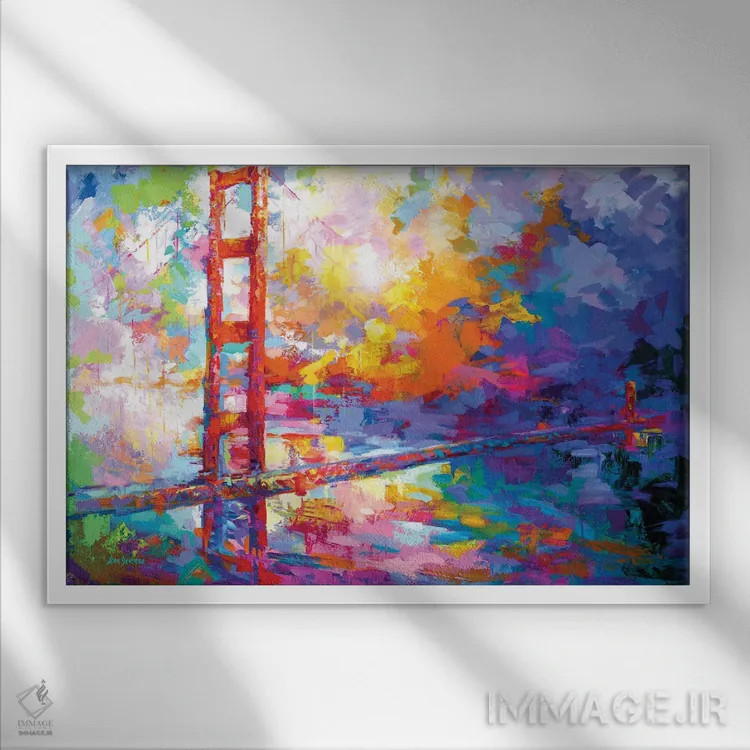 تابلو San Francisco, California II,پل گلدن گیت، سان فرانسیسکو، کالیفرنیا ۲ اثر لئون دوونیس - نمای قابدار سفید