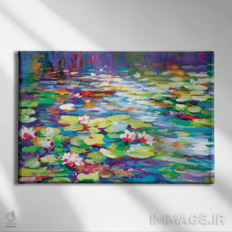 تابلو نیلوفرهای آبی اثر لئون دوونیس - نمای روبهرو روی دیوار