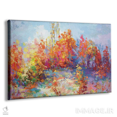 تابلو منظره پاییزی رنگارنگ ۲ اثر لئون دوونیس - نمای پرسپکتیو محصول