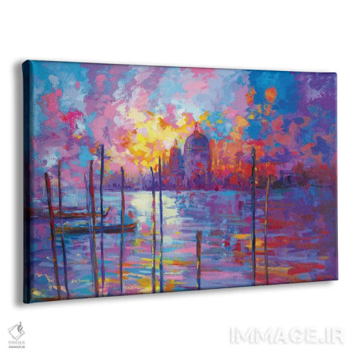 تابلو Italy,غروب در ونیز، ایتالیا اثر لئون دوونیس - نمای پرسپکتیو محصول