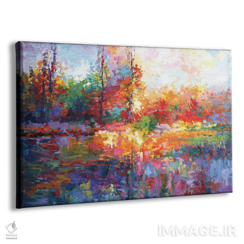 تابلو منظره پاییزی رنگارنگ ۳ اثر لئون دوونیس - نمای پرسپکتیو محصول