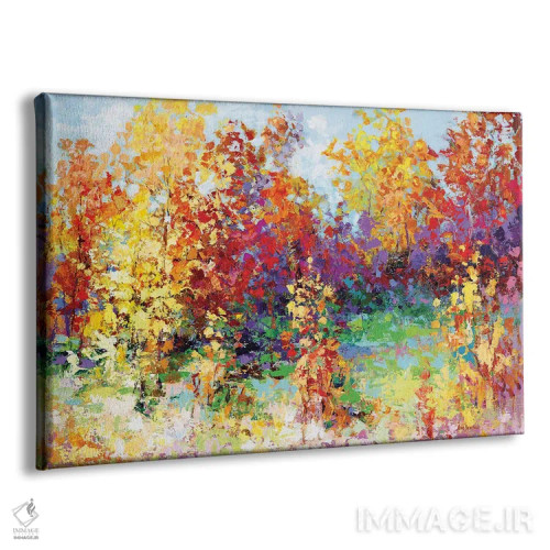تابلو منظره پاییزی رنگارنگ اثر لئون دوونیس - نمای پرسپکتیو محصول