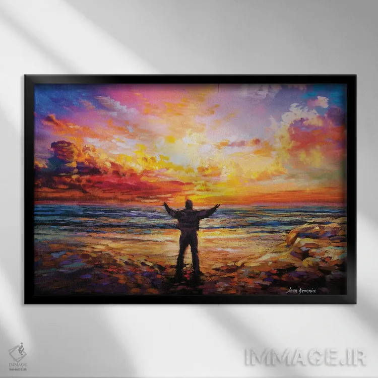 تابلو آزادی (نادرست املایی — آزادی) اثر لئون دوونیس - نمای قابدار مشکی