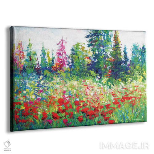 تابلو منظره گلهای وحشی شکوفا اثر لئون دوونیس - نمای پرسپکتیو محصول