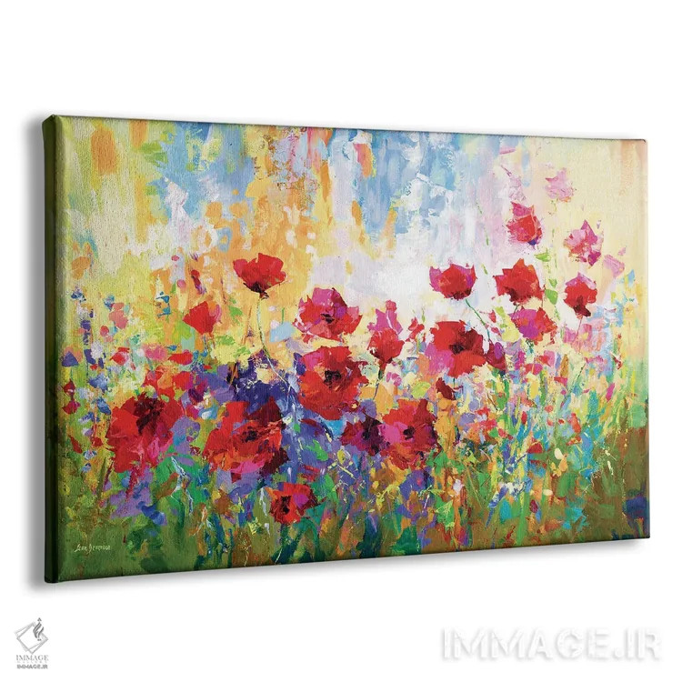 تابلو مزرعه گل شقایق ۲ اثر لئون دوونیس - نمای پرسپکتیو محصول