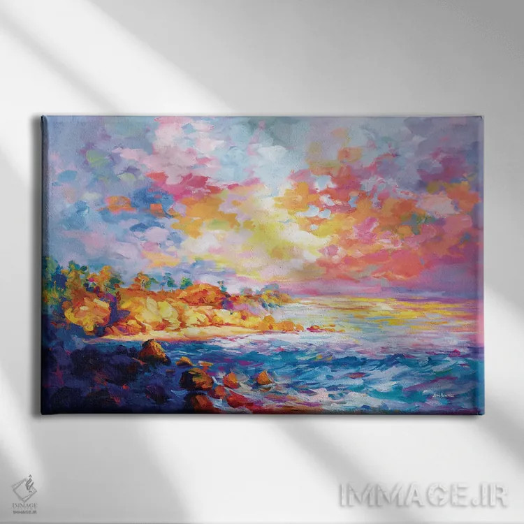 تابلو ساحل کالیفرنیا ۲ اثر لئون دوونیس - نمای روبهرو روی دیوار