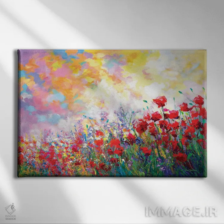 تابلو گلهای وحشی بهاری اثر لئون دوونیس - نمای روبهرو روی دیوار