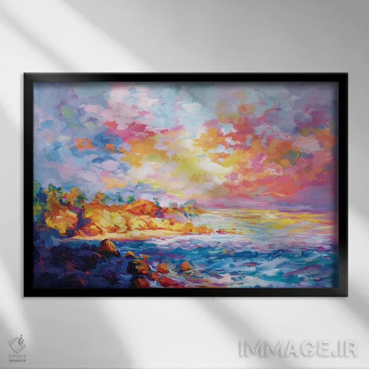 تابلو ساحل کالیفرنیا ۲ اثر لئون دوونیس - نمای قابدار مشکی