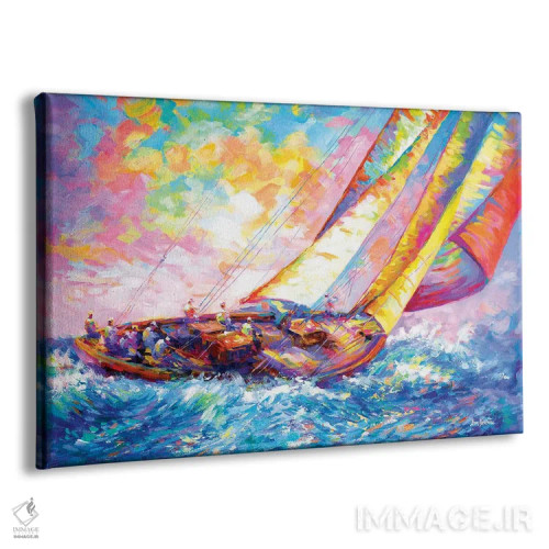 تابلو قایق تفریحی در حال مسابقه اثر لئون دوونیس - نمای پرسپکتیو محصول