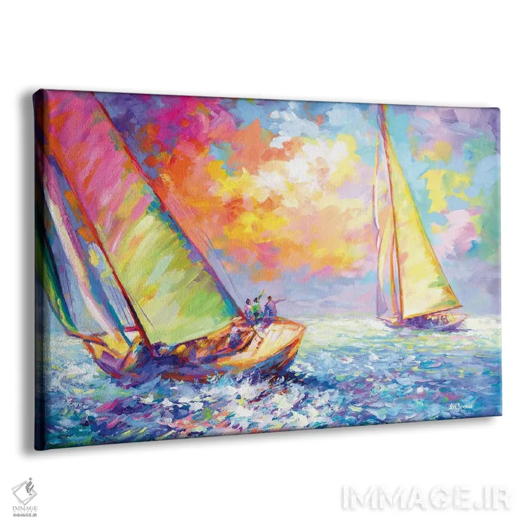 تابلو مسابقه قایقهای بادبانی اثر لئون دوونیس - نمای پرسپکتیو محصول