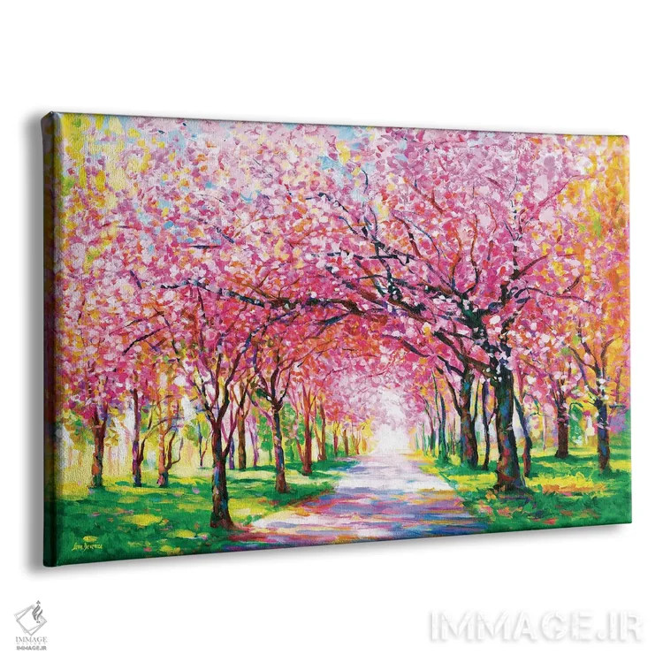 تابلو درختان شکوفه گیلاس اثر لئون دوونیس - نمای پرسپکتیو محصول