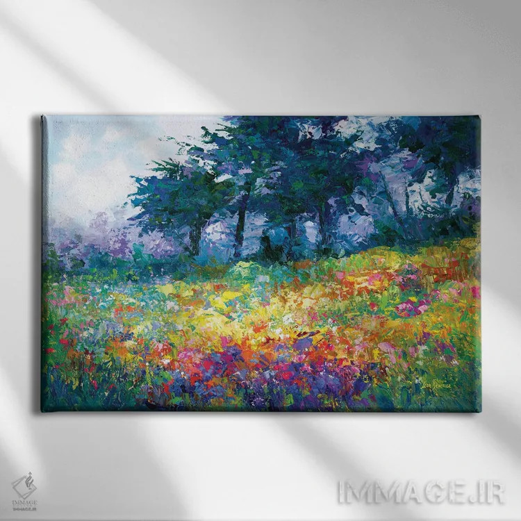 تابلو شکوفایی گلهای وحشی اثر لئون دوونیس - نمای روبهرو روی دیوار