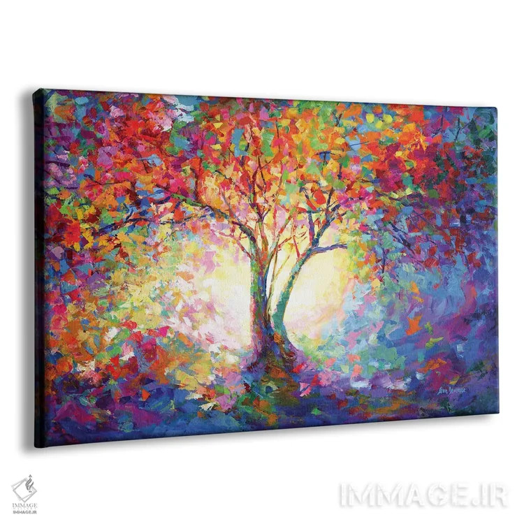 تابلو درخت زندگی رنگارنگ ۳ اثر لئون دوونیس - نمای پرسپکتیو محصول