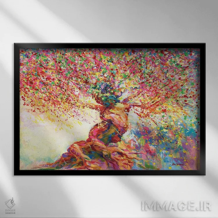 تابلو درخت اشتیاق اثر لئون دوونیس - نمای قابدار مشکی
