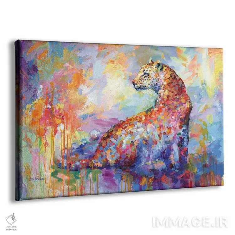 تابلو پلنگ رنگارنگ اثر لئون دوونیس - نمای پرسپکتیو محصول