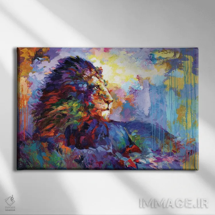 تابلو شیر (حیوان) اثر لئون دوونیس - نمای روبهرو روی دیوار