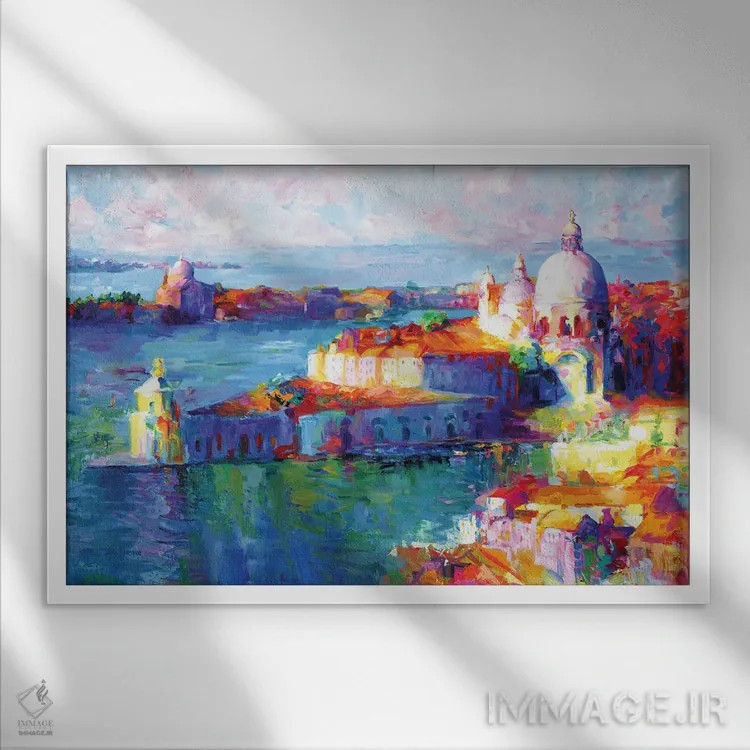 تابلو Italy,ونیز، ایتالیا اثر لئون دوونیس - نمای قابدار سفید