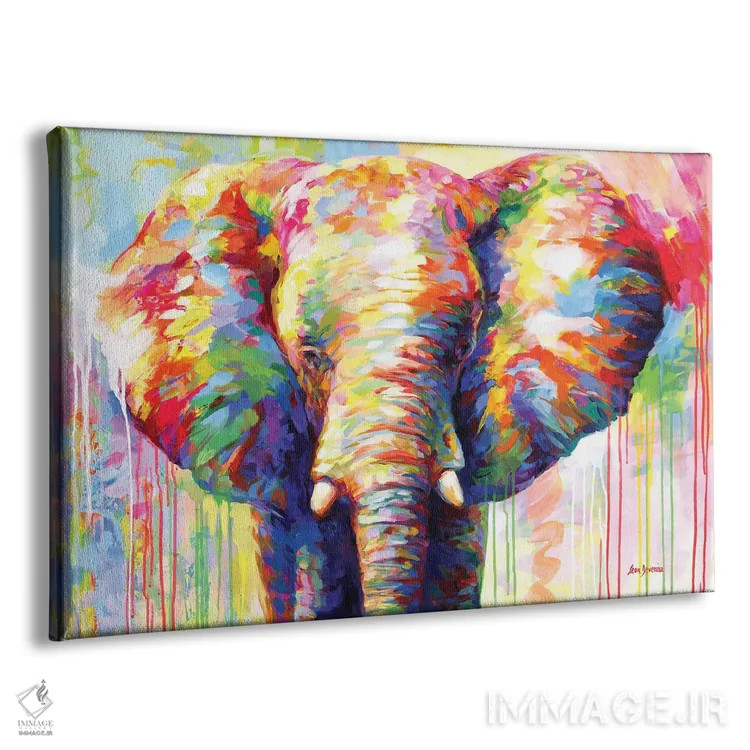 تابلو فیل رنگارنگ ۲ اثر لئون دوونیس - نمای پرسپکتیو محصول