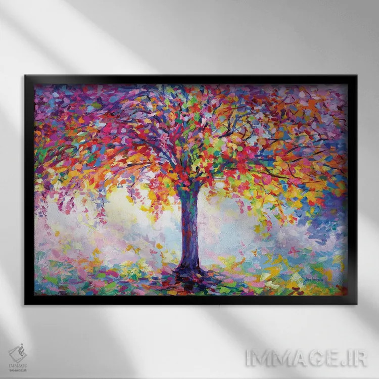 تابلو درخت خوشبختی اثر لئون دوونیس - نمای قابدار مشکی