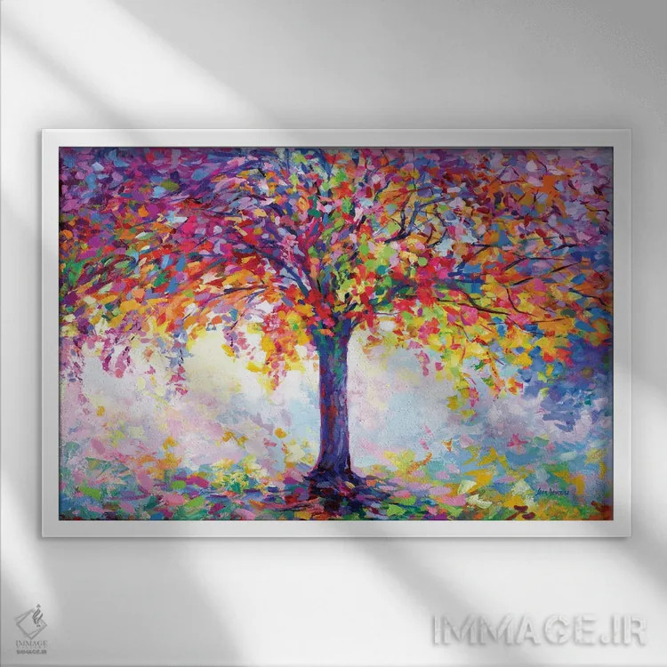 تابلو درخت خوشبختی اثر لئون دوونیس - نمای قابدار سفید