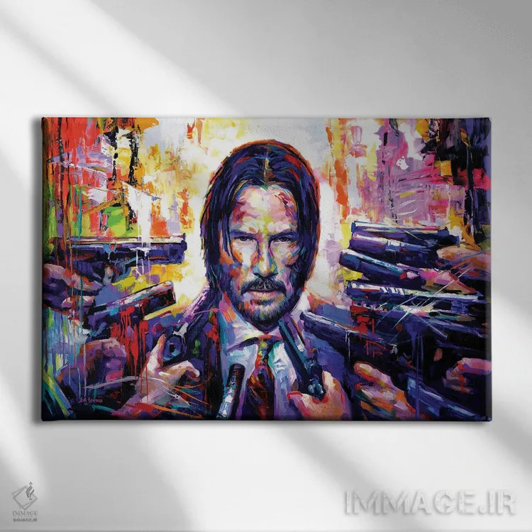 تابلو جان ویک اثر لئون دوونیس - نمای روبهرو روی دیوار