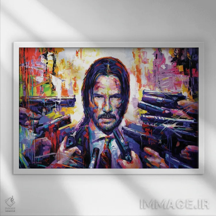 تابلو جان ویک اثر لئون دوونیس - نمای قابدار سفید