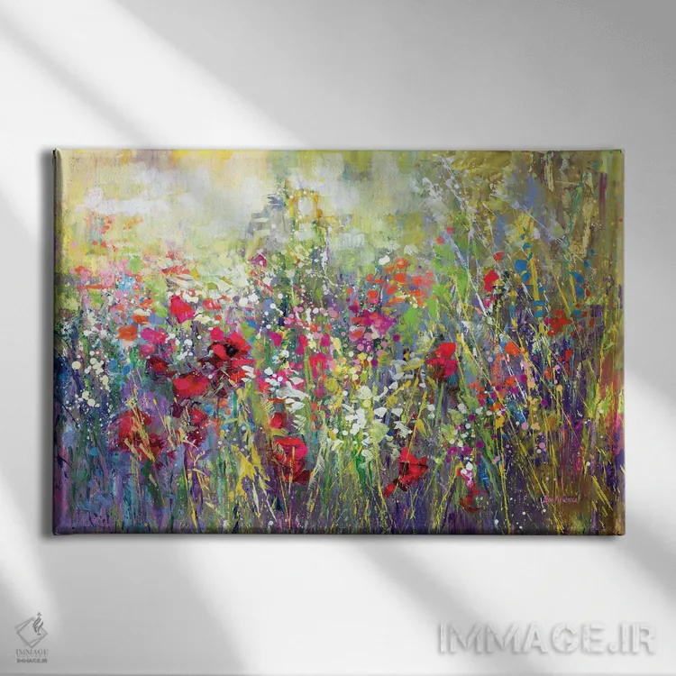 تابلو مزرعه گلهای وحشی توسکانی ۲ اثر لئون دوونیس - نمای روبهرو روی دیوار