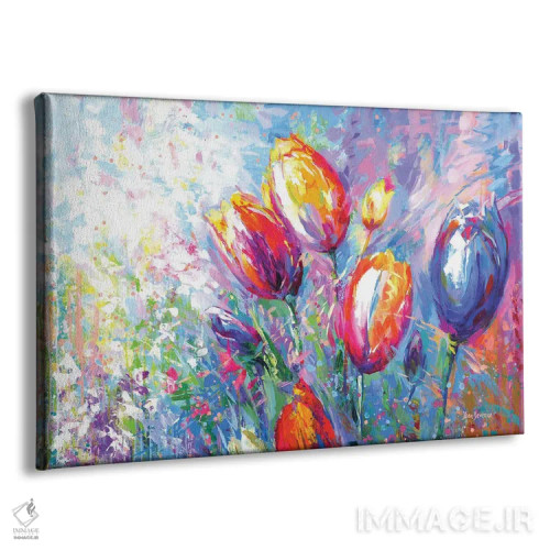 تابلو لالههای رنگارنگ اثر لئون دوونیس - نمای پرسپکتیو محصول