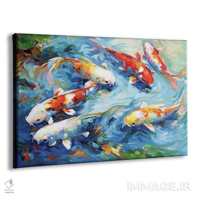 تابلو حرکت آرام کوی (ماهی ژاپنی) اثر لئون دوونیس - نمای پرسپکتیو محصول