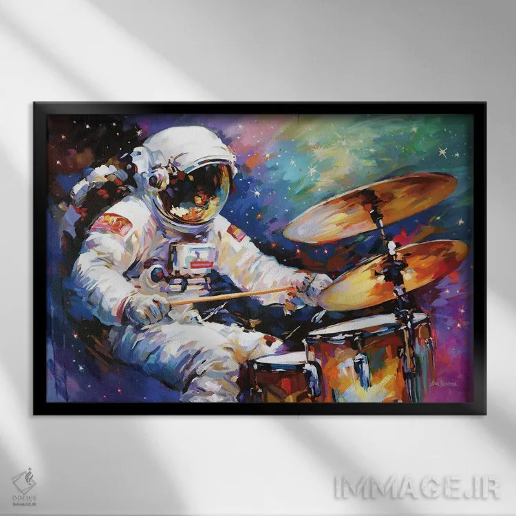 تابلو طبال کیهانی اثر لئون دوونیس - نمای قابدار مشکی