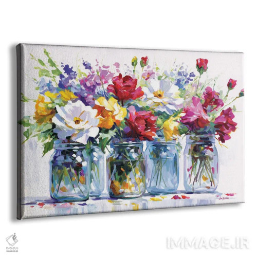 تابلو برداشتهای پرجنبوجوش گلها اثر لئون دوونیس - نمای پرسپکتیو محصول