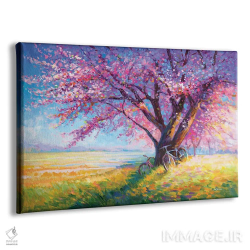 تابلو عشق شیرین درختان شکوفه گیلاس اثر لئون دوونیس - نمای پرسپکتیو محصول