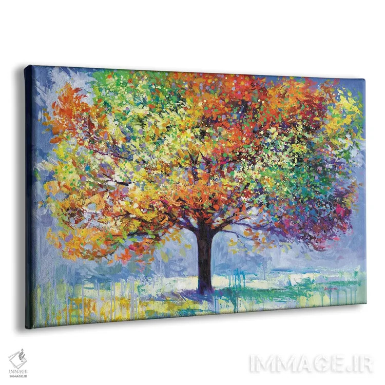 تابلو درخت زندگی رنگارنگ (آبستره) اثر لئون دوونیس - نمای پرسپکتیو محصول