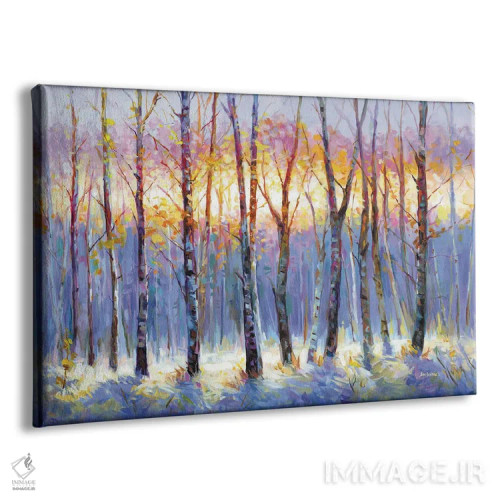 تابلو طلوع آفتاب بر فراز جنگل غان اثر لئون دوونیس - نمای پرسپکتیو محصول