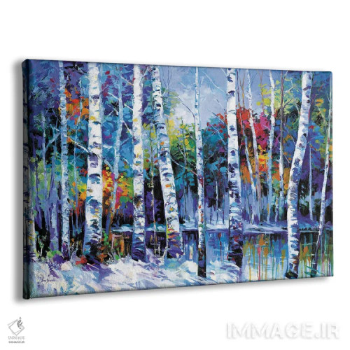 تابلو جنگل درختان غان رنگارنگ اثر لئون دوونیس - نمای پرسپکتیو محصول