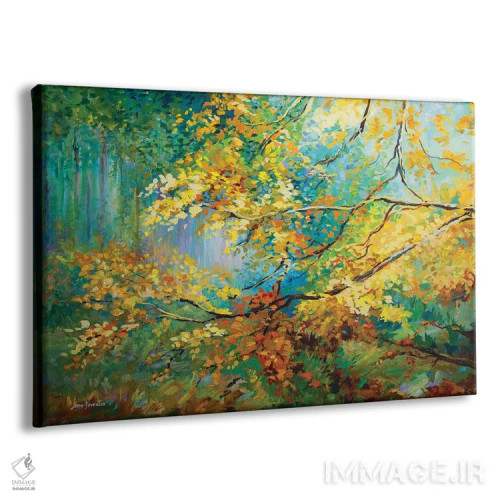 تابلو برگهای طلایی اثر لئون دوونیس - نمای پرسپکتیو محصول