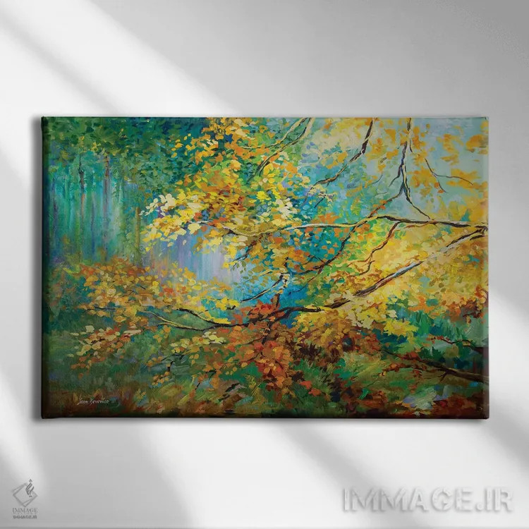 تابلو برگهای طلایی اثر لئون دوونیس - نمای روبهرو روی دیوار