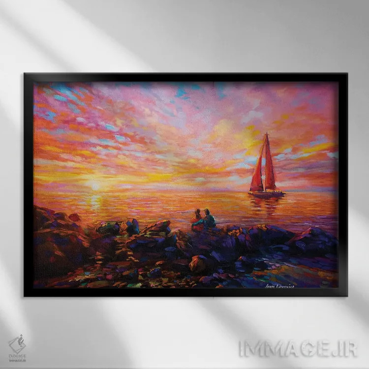 تابلو ملودی غروب اثر لئون دوونیس - نمای قابدار مشکی