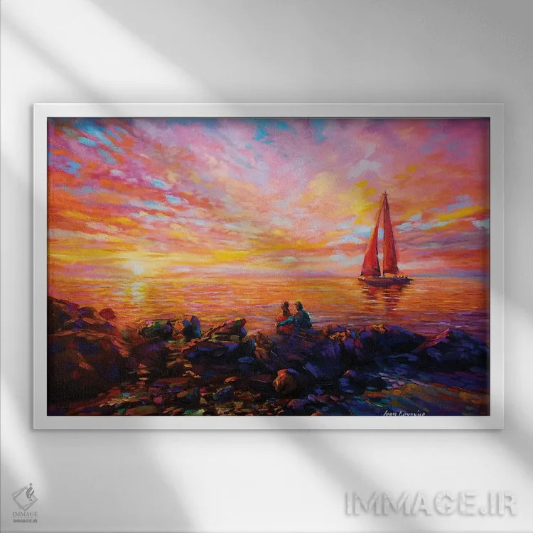 تابلو ملودی غروب اثر لئون دوونیس - نمای قابدار سفید