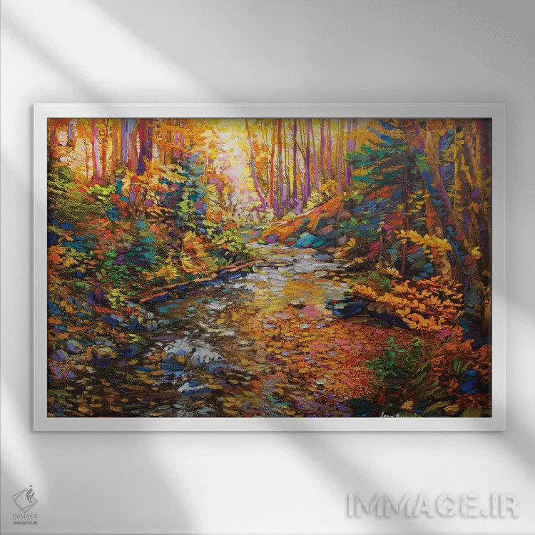 تابلو شکوه پاییز اثر لئون دوونیس - نمای قابدار سفید