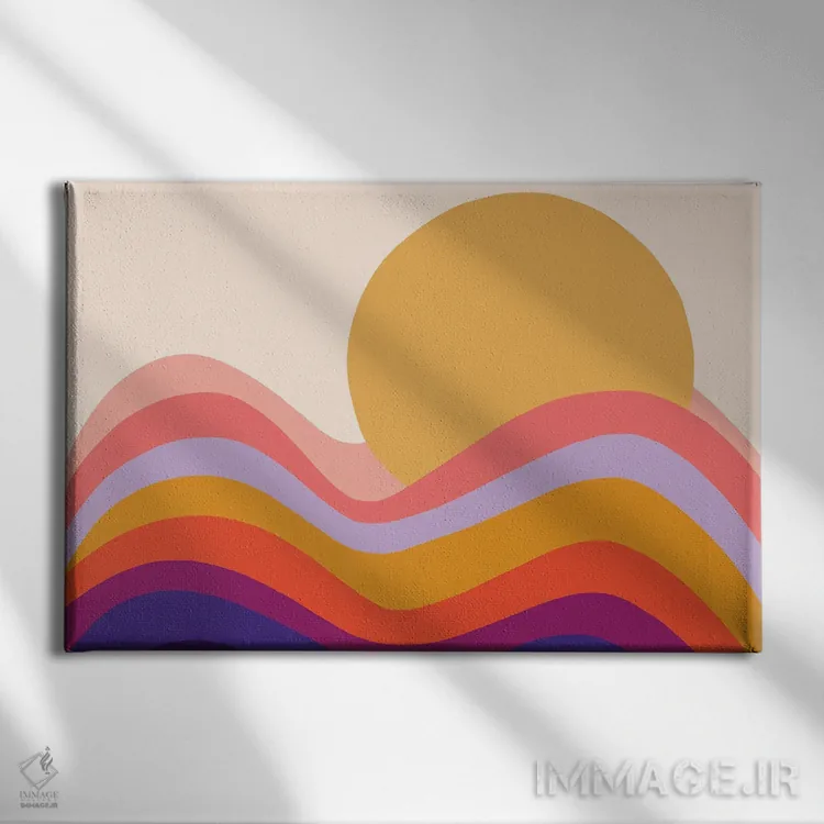 تابلو موجهای رترو ۲ اثر دومینیک واری - نمای روبهرو روی دیوار